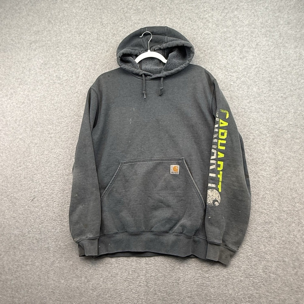 Carhartt Mens Original Fit Hoodie Charcoal Heather Grey Pullover Sweatshirt M‎